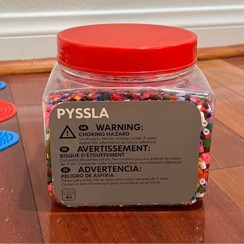 Ikea Pyssla Perler Multi Colored Jewelry Craft Beads with 9 Pegboards